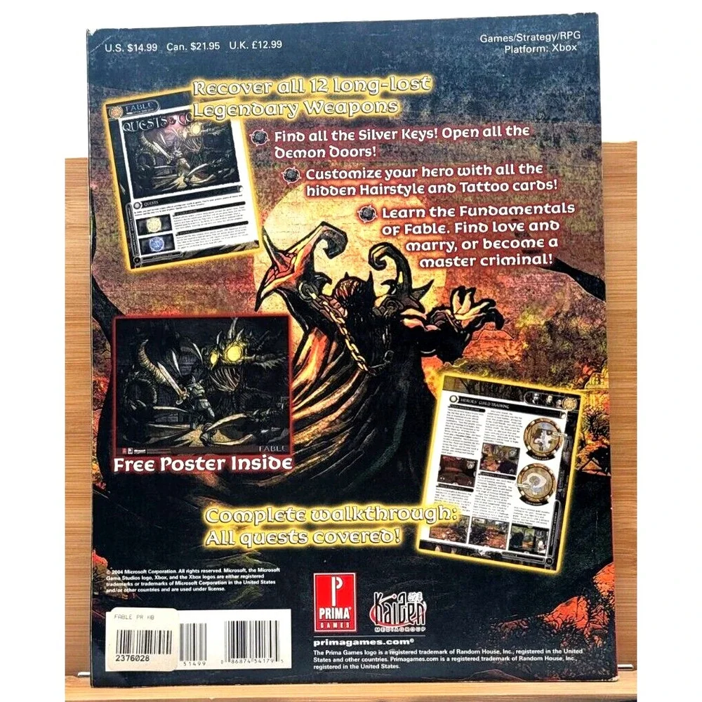 FABLE‎ PRIMA'S OFFICIAL GAME STRATEGY GUIDE XBOX NO POSTER